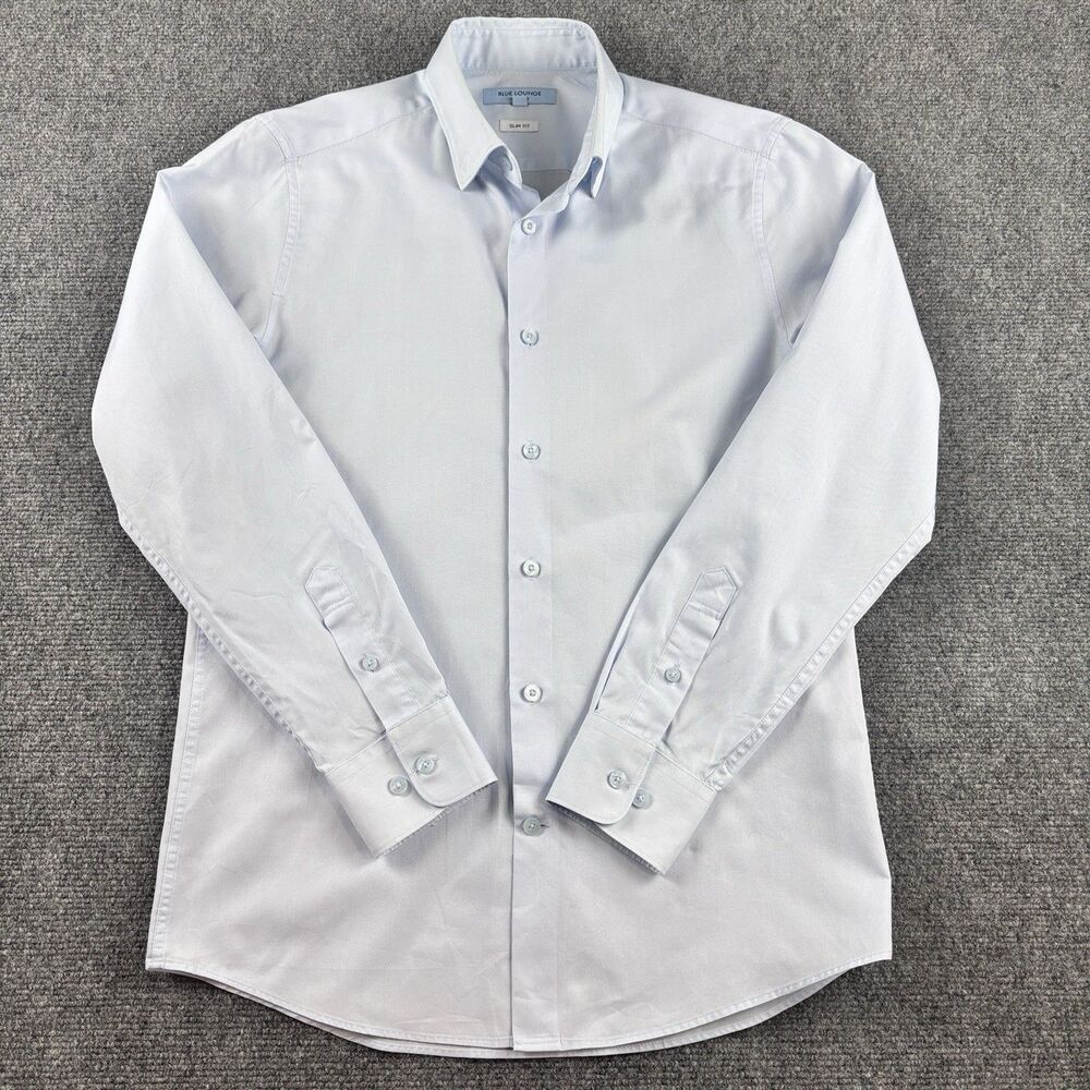 Blue Lounge Maestro Shirt Mens Small Slim Fit Light Blue Dress Shirt 95 S